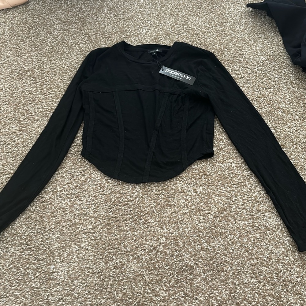 Papermoon Black top with corset lines